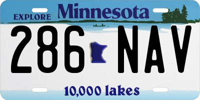 MN license plate 286NAV