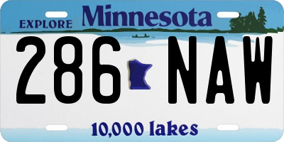 MN license plate 286NAW