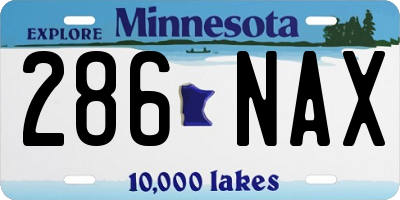 MN license plate 286NAX
