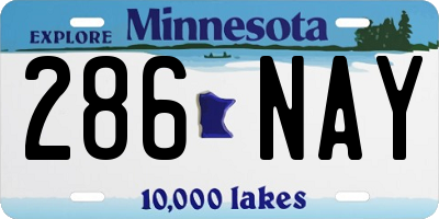 MN license plate 286NAY