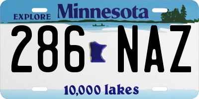 MN license plate 286NAZ