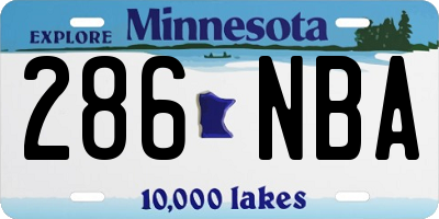 MN license plate 286NBA