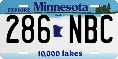 MN license plate 286NBC