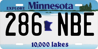 MN license plate 286NBE