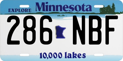 MN license plate 286NBF
