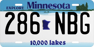 MN license plate 286NBG