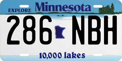 MN license plate 286NBH