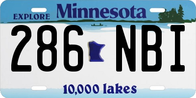 MN license plate 286NBI