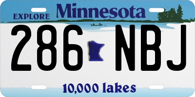 MN license plate 286NBJ
