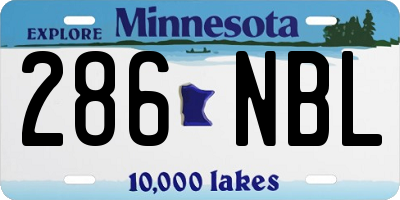 MN license plate 286NBL