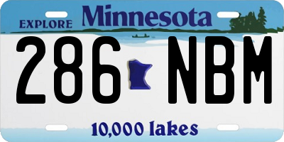 MN license plate 286NBM