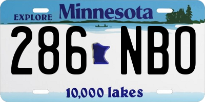 MN license plate 286NBO