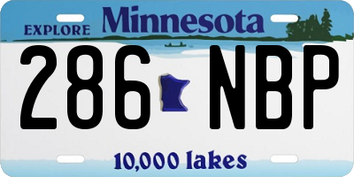 MN license plate 286NBP