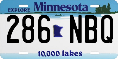 MN license plate 286NBQ