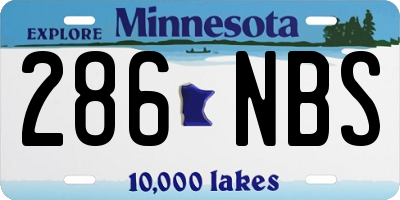 MN license plate 286NBS