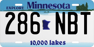 MN license plate 286NBT