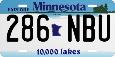 MN license plate 286NBU
