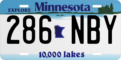 MN license plate 286NBY