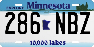 MN license plate 286NBZ