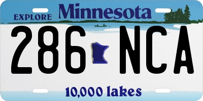 MN license plate 286NCA