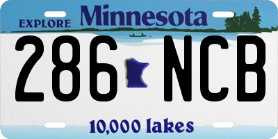 MN license plate 286NCB