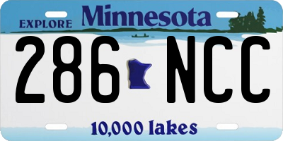 MN license plate 286NCC