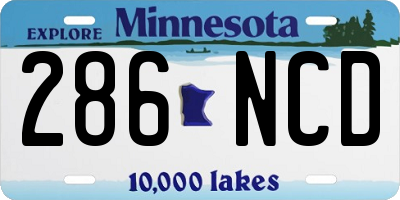 MN license plate 286NCD