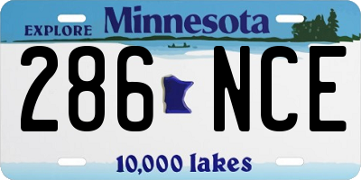 MN license plate 286NCE