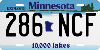 MN license plate 286NCF
