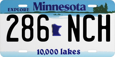 MN license plate 286NCH