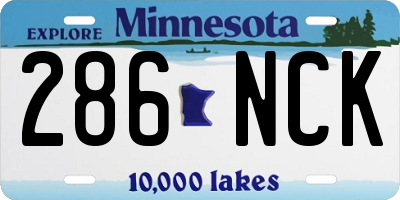 MN license plate 286NCK