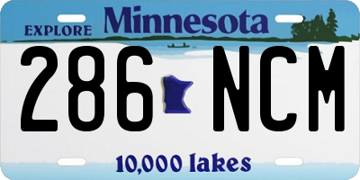 MN license plate 286NCM