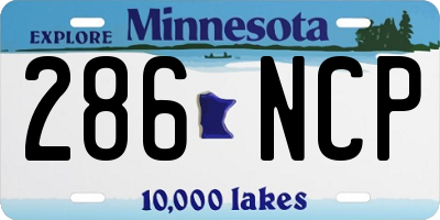 MN license plate 286NCP