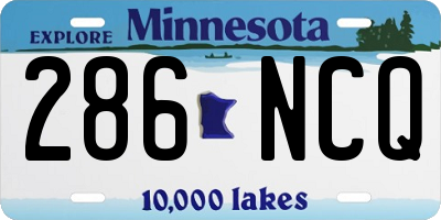 MN license plate 286NCQ