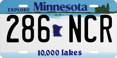 MN license plate 286NCR