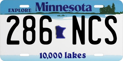MN license plate 286NCS