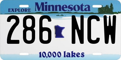 MN license plate 286NCW