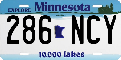 MN license plate 286NCY