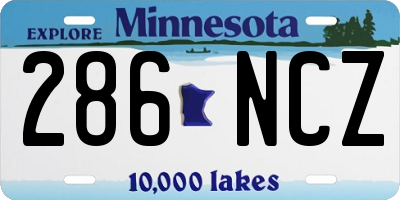 MN license plate 286NCZ