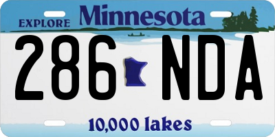 MN license plate 286NDA