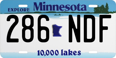 MN license plate 286NDF