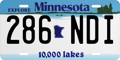 MN license plate 286NDI