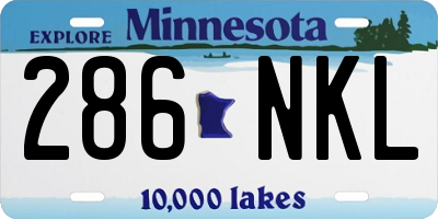 MN license plate 286NKL