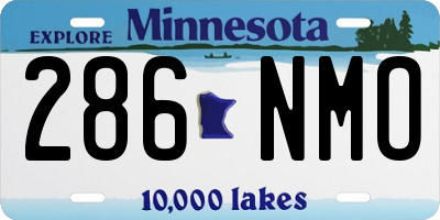 MN license plate 286NMO