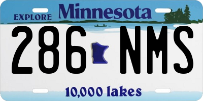 MN license plate 286NMS