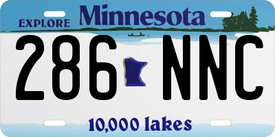 MN license plate 286NNC