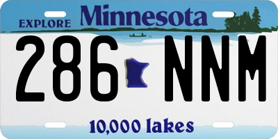 MN license plate 286NNM