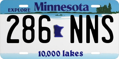 MN license plate 286NNS
