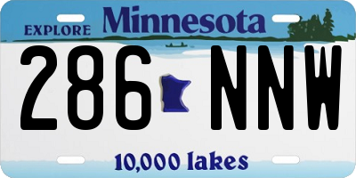 MN license plate 286NNW