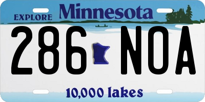 MN license plate 286NOA